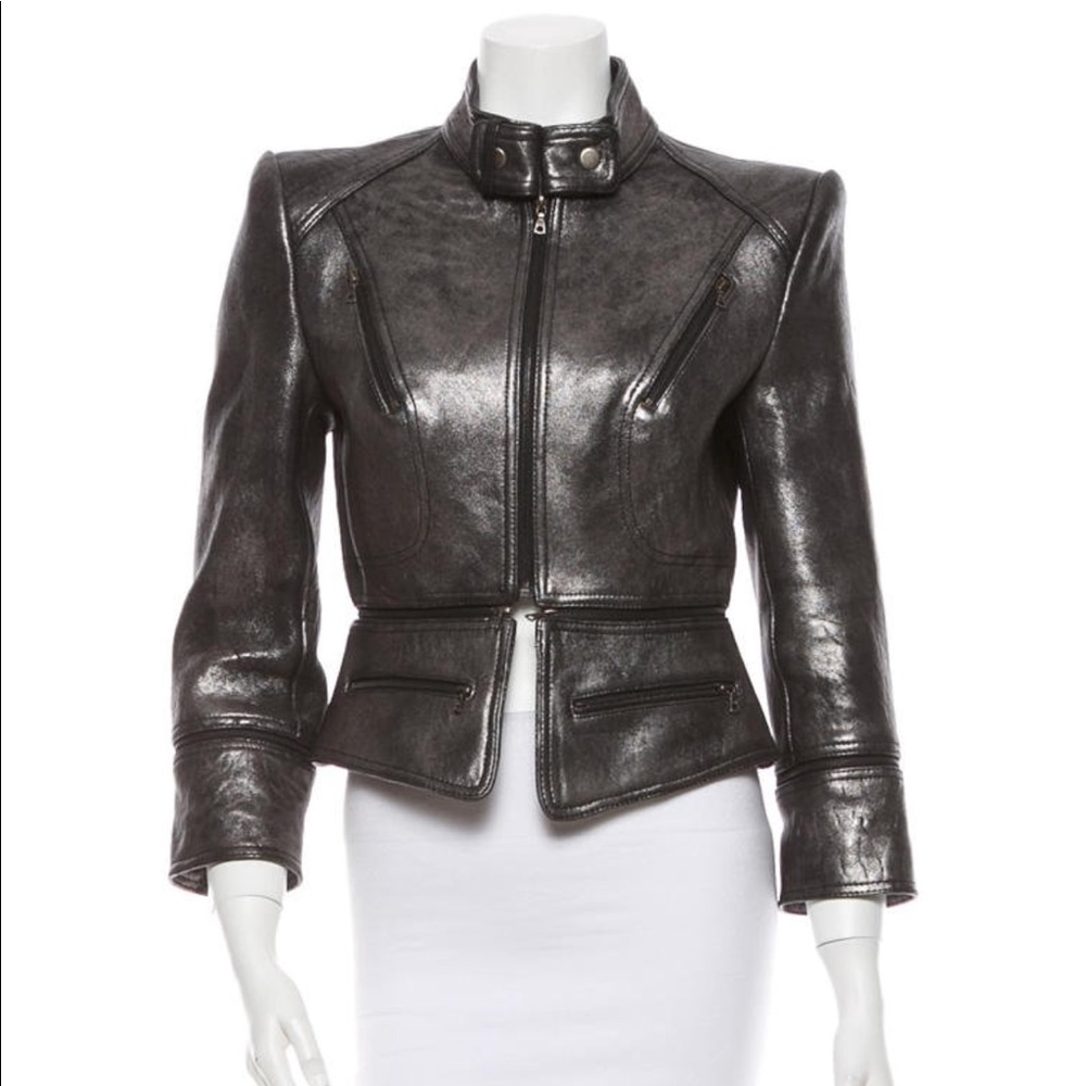 Robert Rodriguez leather peplum jacket